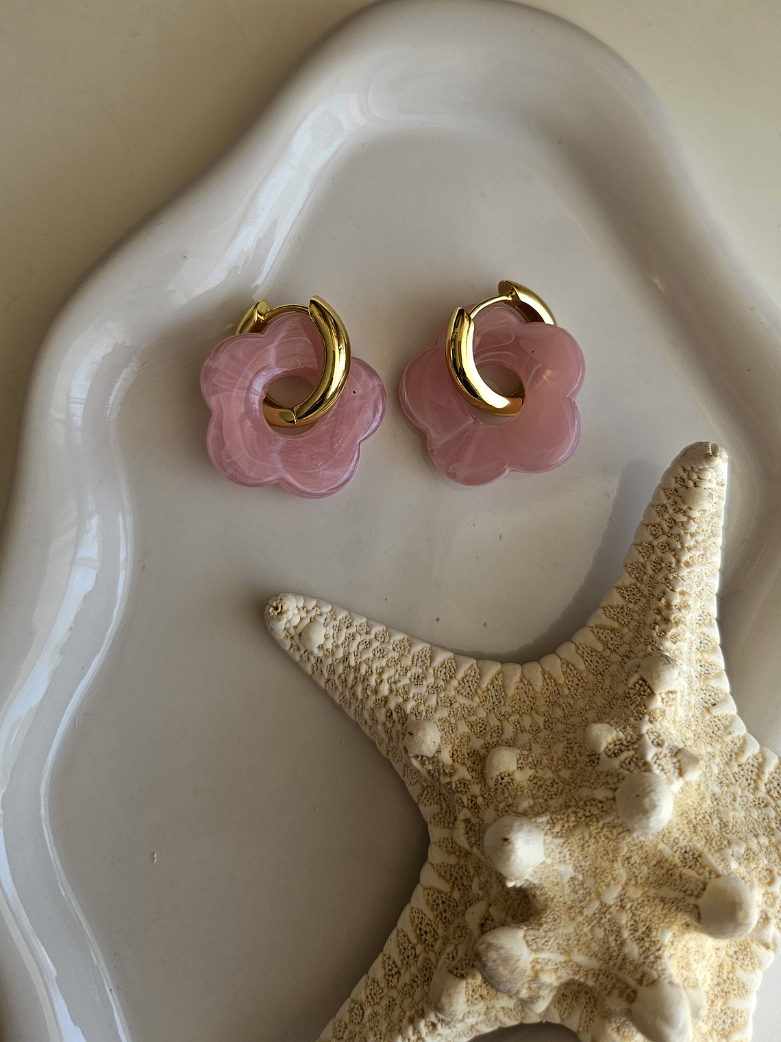 Argolla floral rosada  1