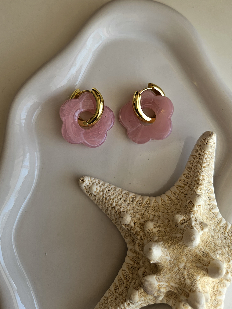 Argolla floral rosada  1