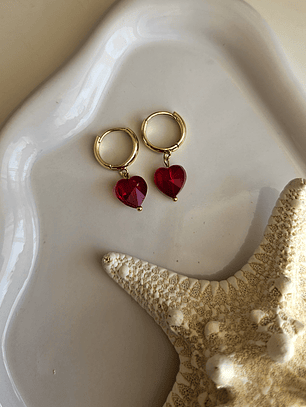 Aros corazones cristales