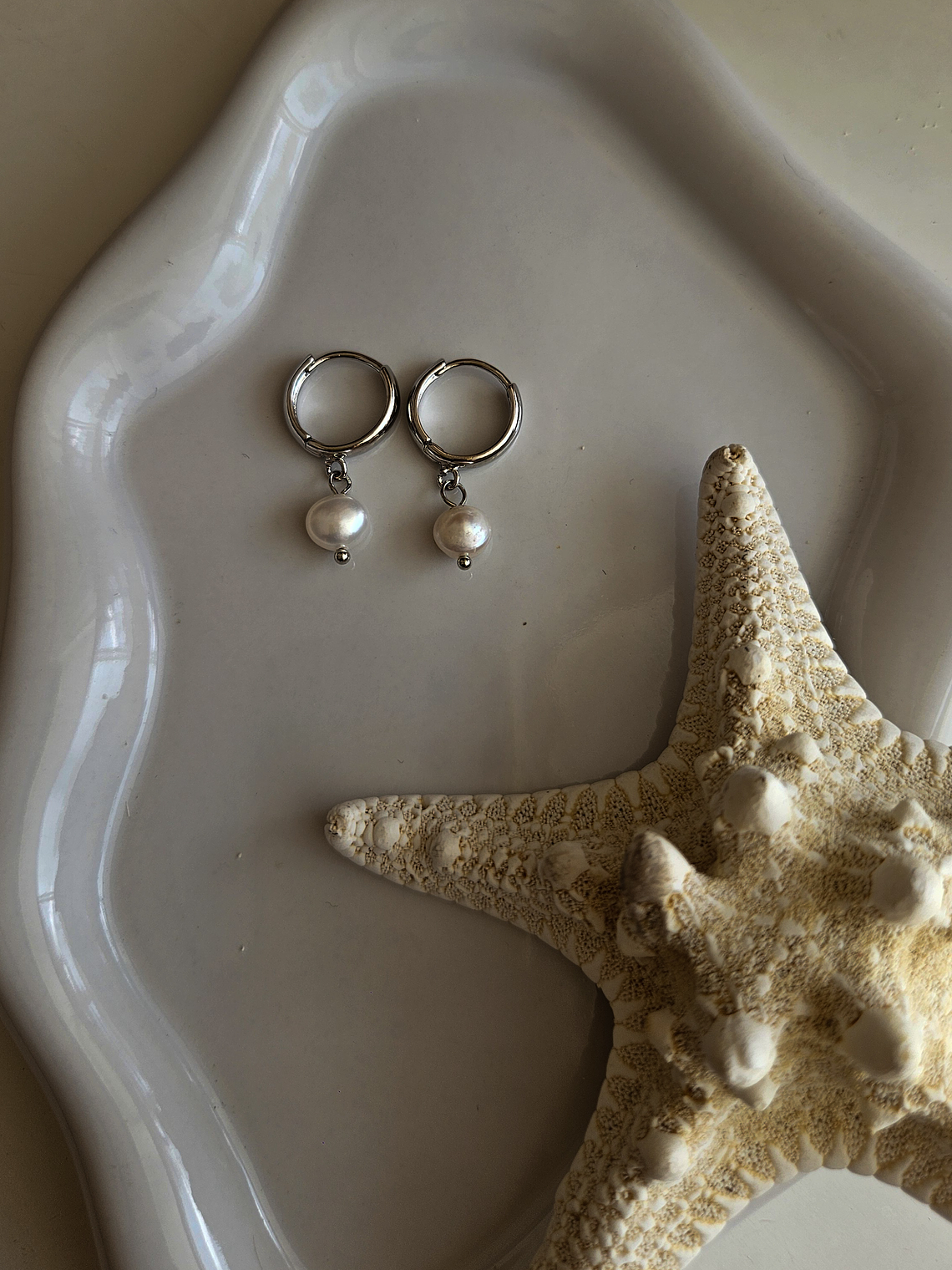 Aros perlitas  silver 1