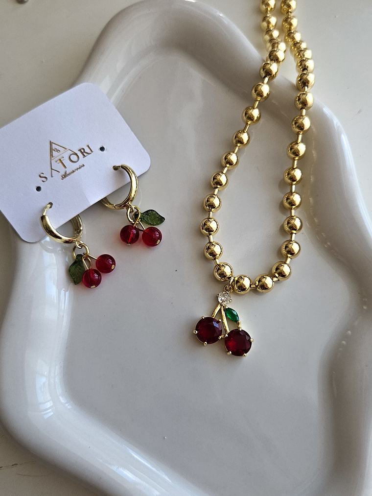 Collar cereza Gold 1