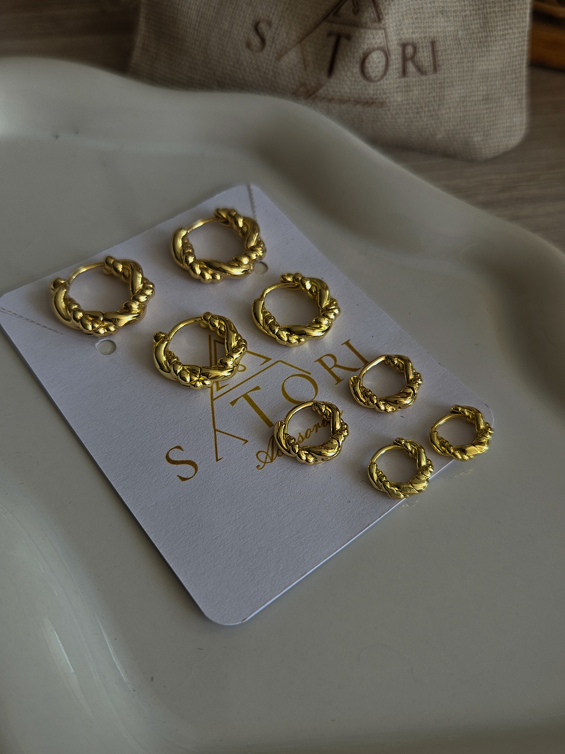 Set de argollas bañadas en oro 1