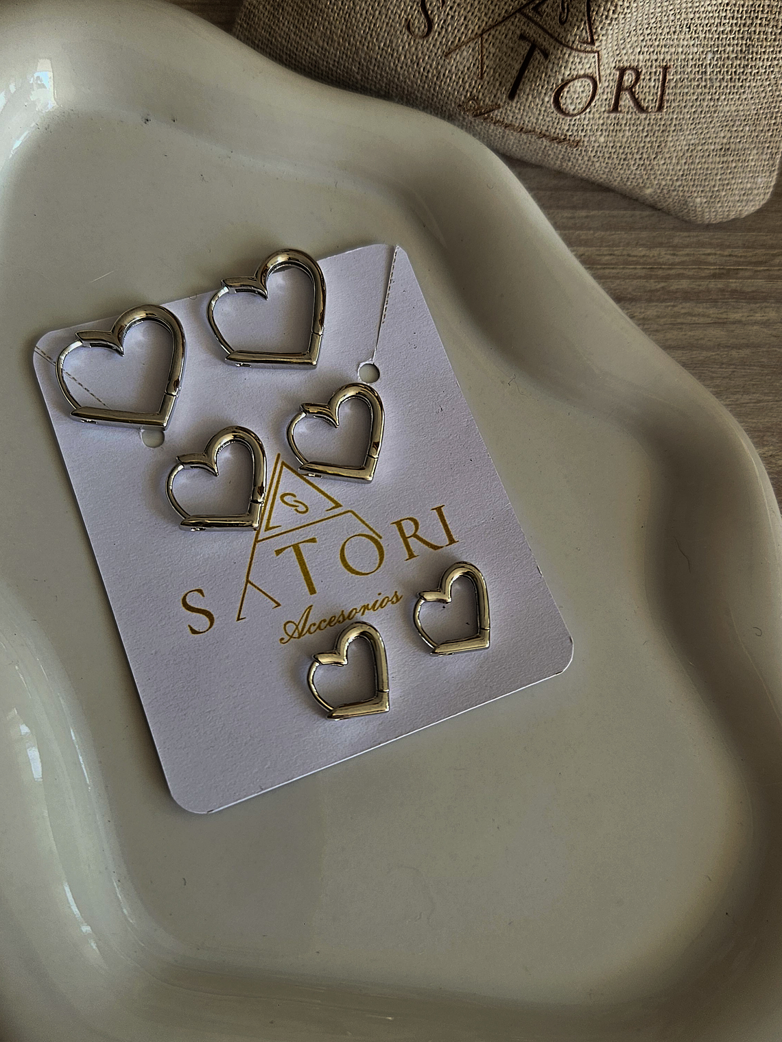 set de argollas forma de corazon 1