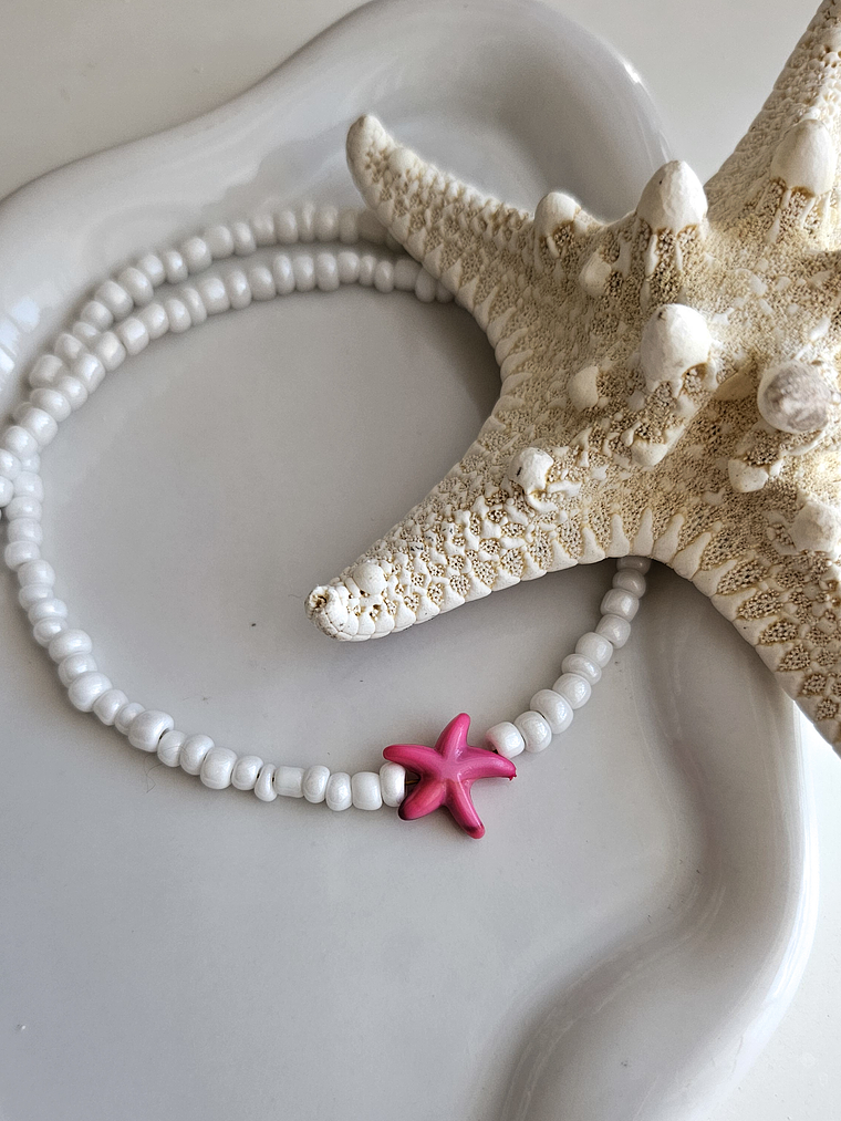 Collar estilo Chocker estrella fucsia 1