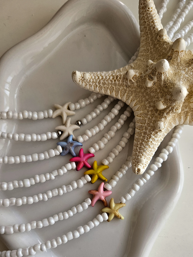 Collar estilo Chocker estrella fucsia 2