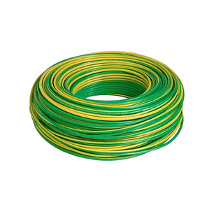 Cable Silicona 6 mm verde/amarillo 180° R-100mt