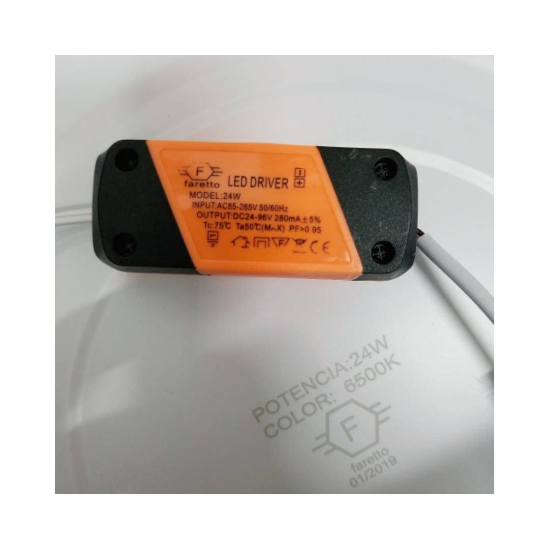 Plafón Sobrepuesto Redondo 24W Luz Fría Faretto 3