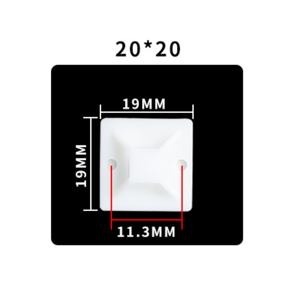 BASE ADHESIVA PARA AMARRA CABLE 20 x 20 mm 2