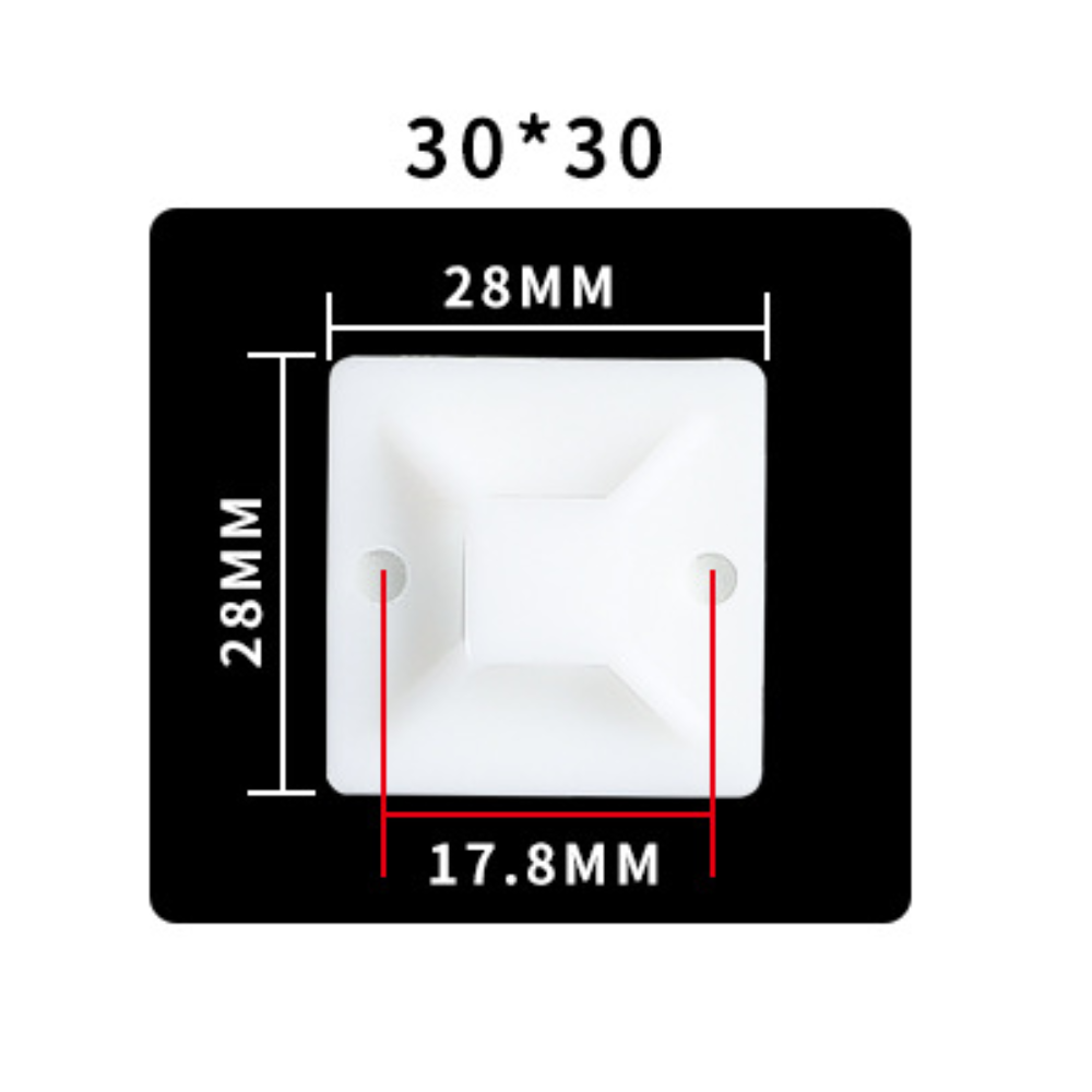 BASE ADHESIVA PARA AMARRA CABLE 30 x 30 mm 2