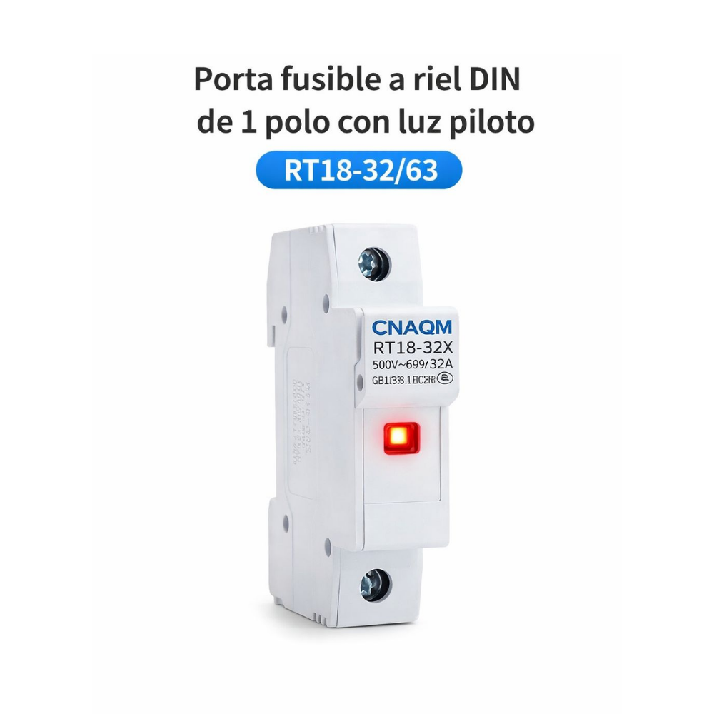 Portafusible modular con luz piloto 1 polo 10x38mm 2