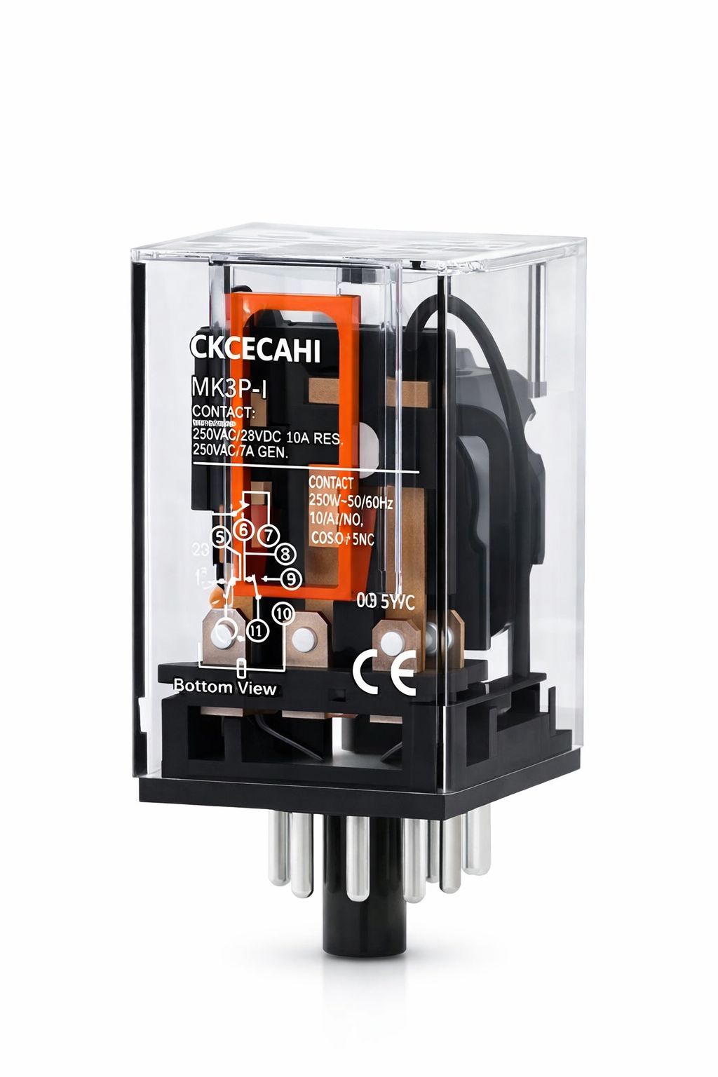 Relé Undecal 12Vdc 10a 3na+3nc 1