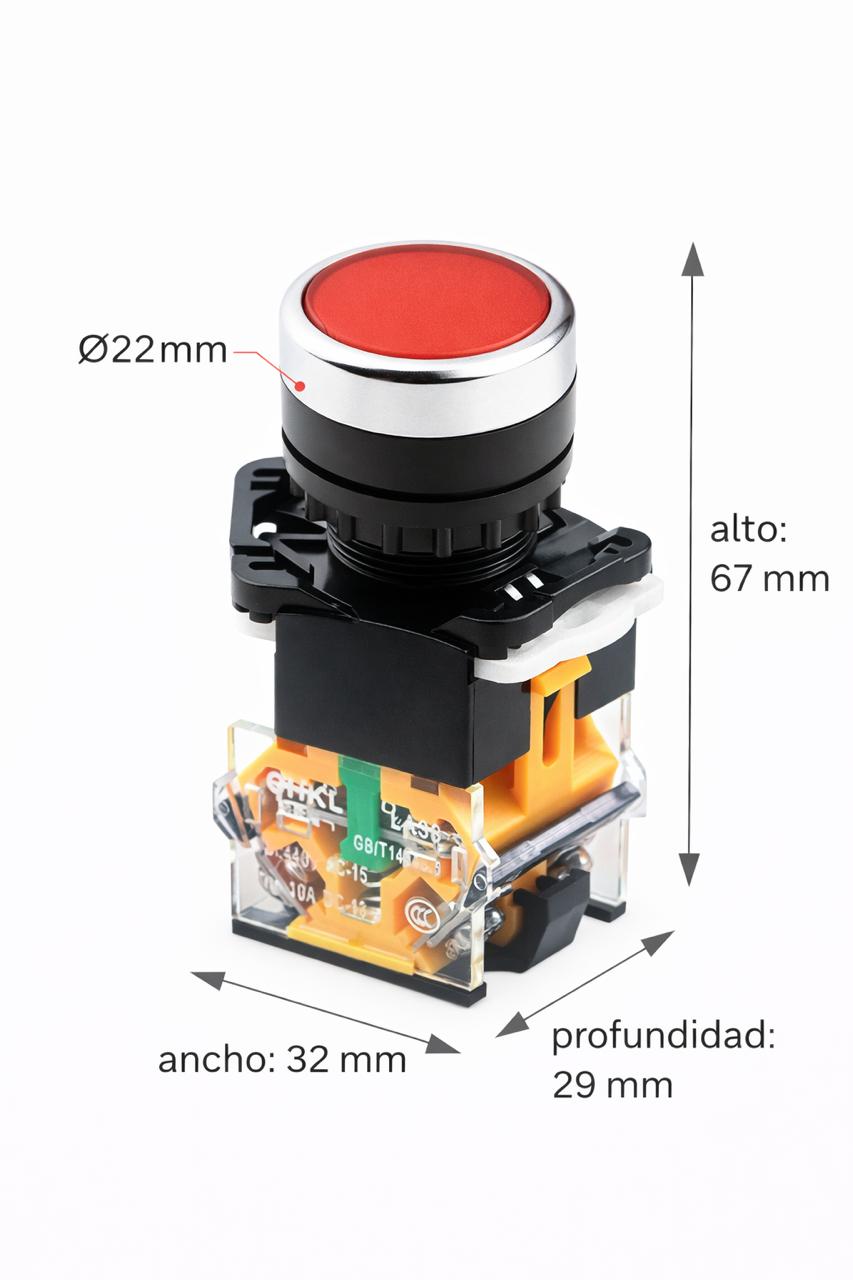 Pulsador Rasante 22Mm 1Na+1Nc 3