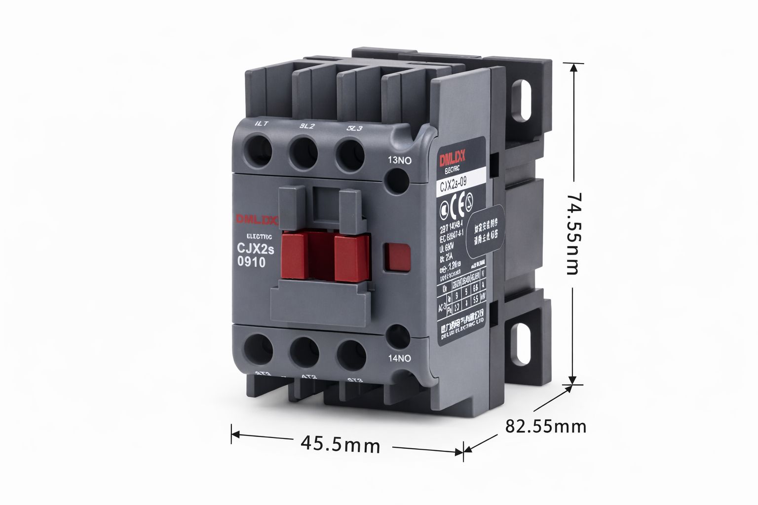 Contactor Trifásico 12A CJX2-1211, Bobina 220 Vac 50 Hz 1na+1nc 2