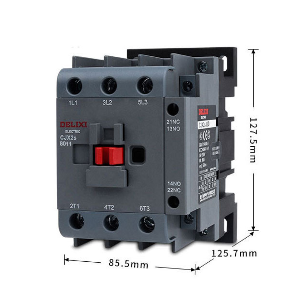 Contactor de potencia electromagnético trifásico  AC CJX2-8011 2
