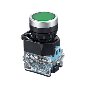 Pulsador rasante verde industrial LA38-11BN