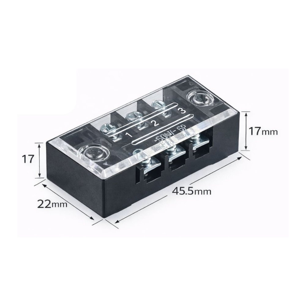 Regleta de conexión aislada / bornera de tornillo 3 polos 2