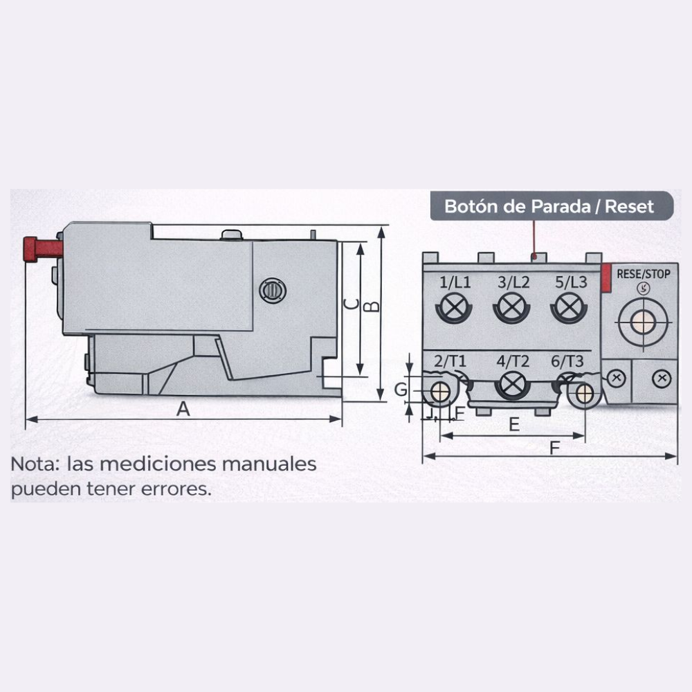 Relé térmico de sobrecarga JR36-20 1.5 – 2.4 A 3
