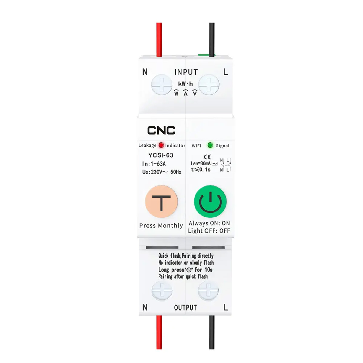 Interruptor wifi pro 63A 30ma 240vac App TuyaSmart 1
