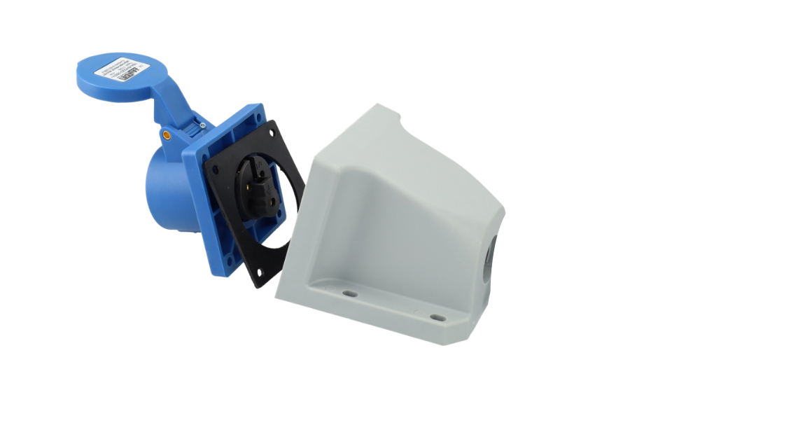 Enchufe Hembra Sobrepuesto 2P+T 16A IP44 220V 2