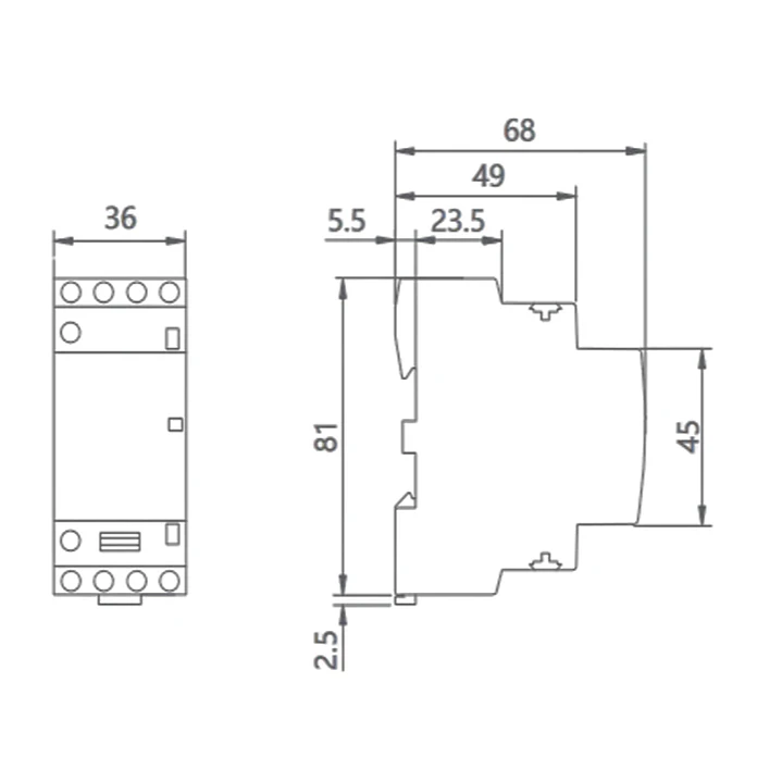  Contactor modular 2P YCCH6 40A bobina 220vac 2NO 4