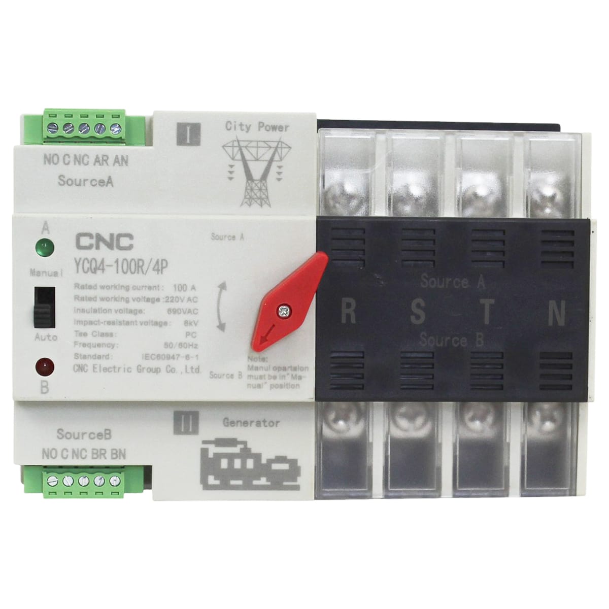  Switch de transferencia automatica YCQ4 100A 4P 2