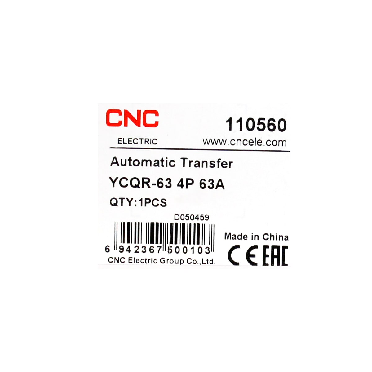 Switch de transferencia automatica YCQR 4P 63A 6