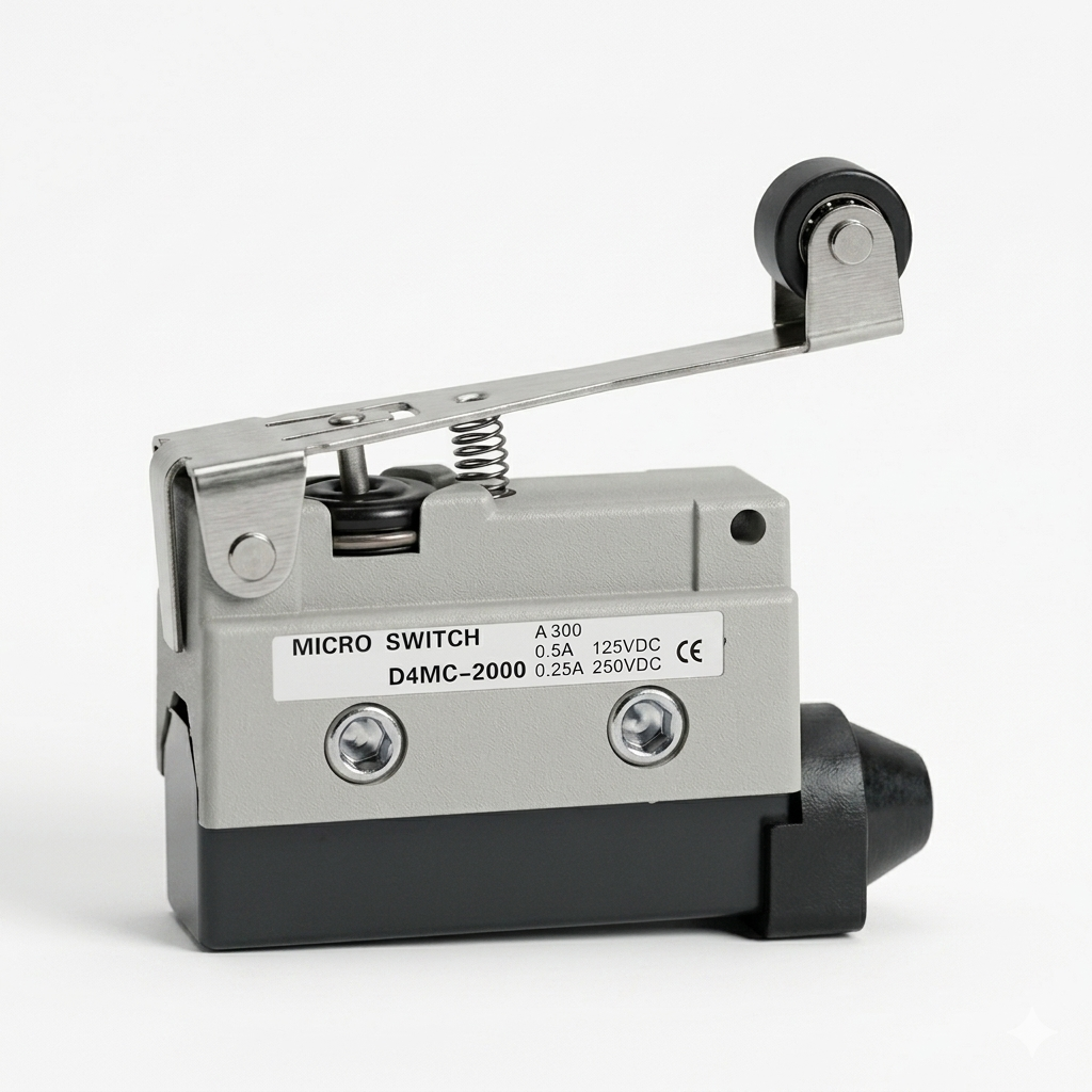 Micro Switch Metálico de Límite D4MC-2000  Palanca Horizontal con Roldana IP65 1