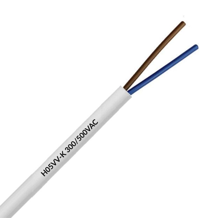 Cordón Flexible H05VV-F Multipolar 2x0.75mm2 Blanco R-100Mts 1