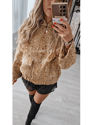 Casaco dourado brilhante