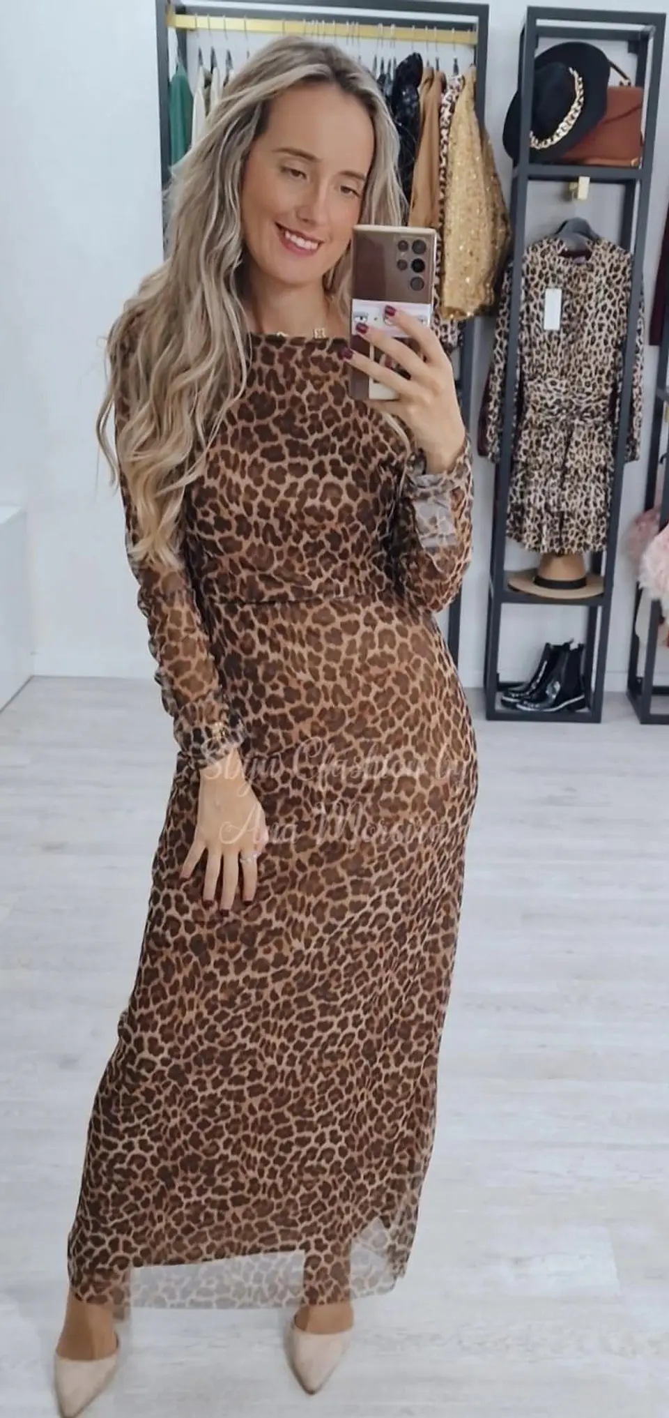 Vestido Leopardo com Decote nas Costas - TU 1
