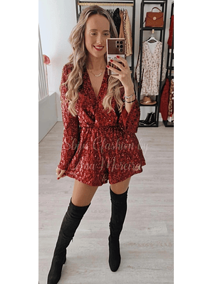 Macacão Calção com Lantejoulas 