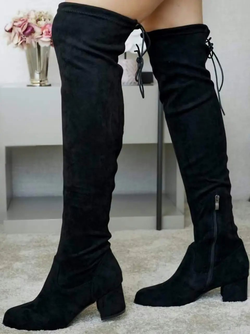 Bota preta acima do joelho  1
