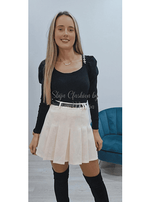 Saia-Calção Bege com Cinto