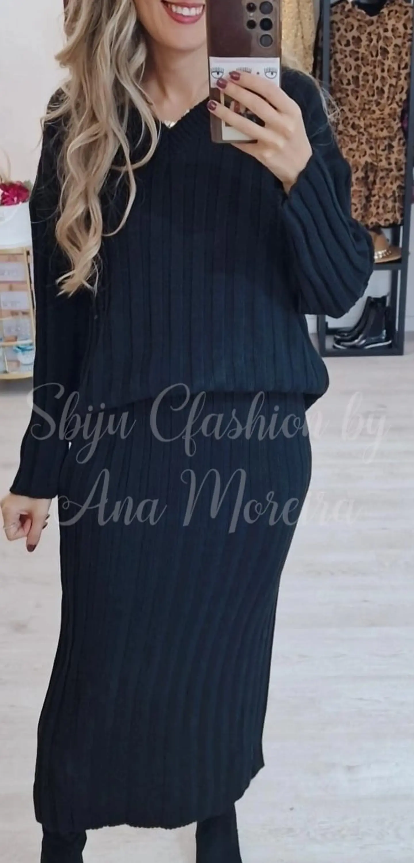 Conjunto de Malha com Saia Midi - TU 2