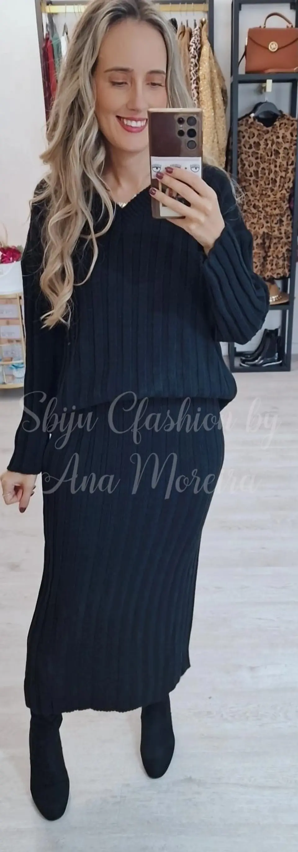 Conjunto de Malha com Saia Midi - TU 2