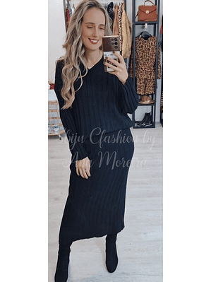 Conjunto de Malha com Saia Midi - TU