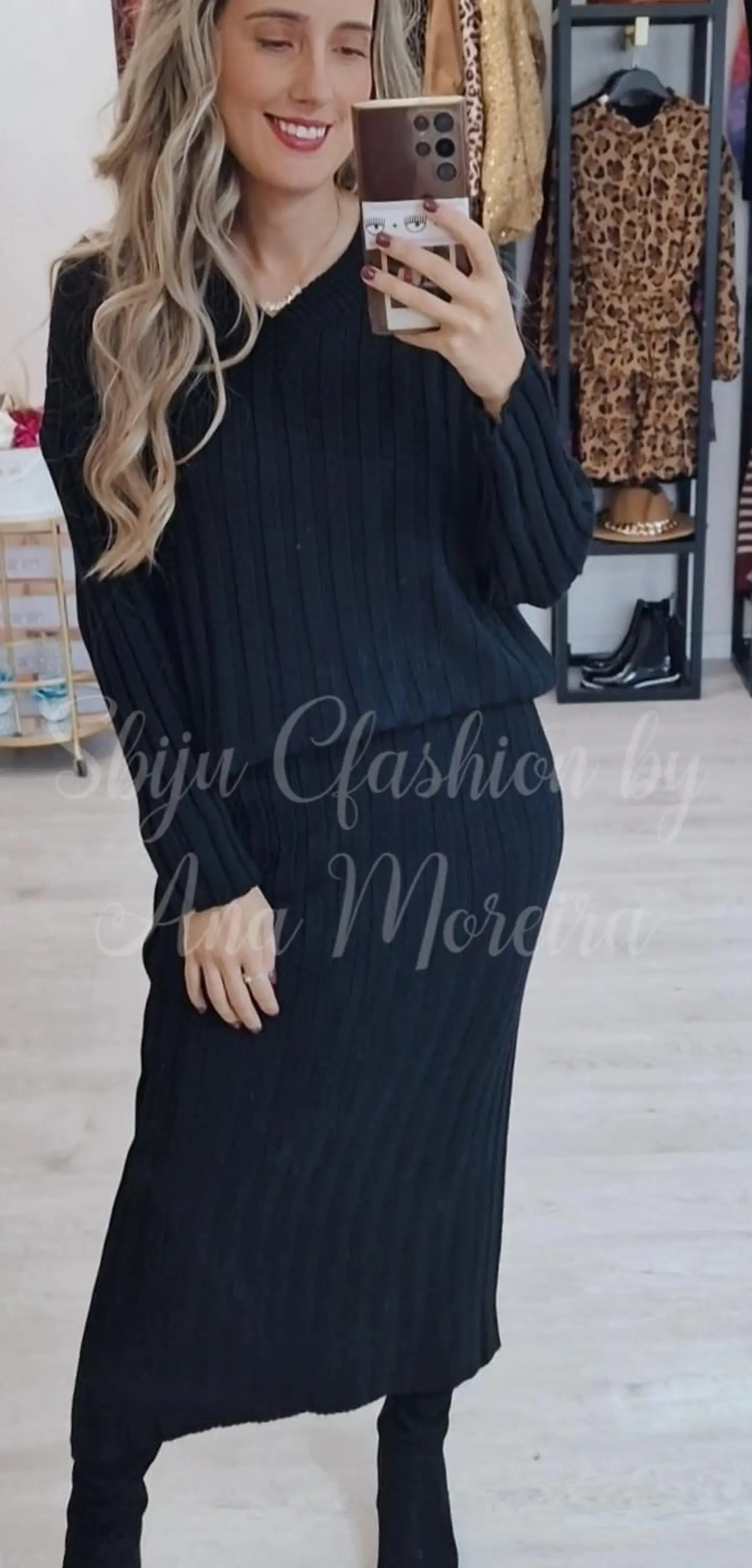 Conjunto de Malha com Saia Midi - TU 1