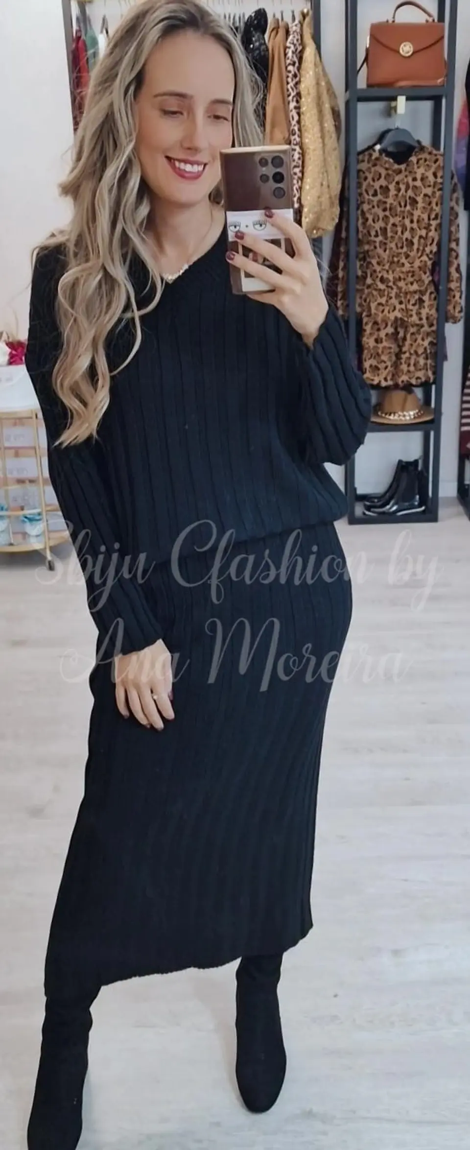 Conjunto de Malha com Saia Midi - TU 1