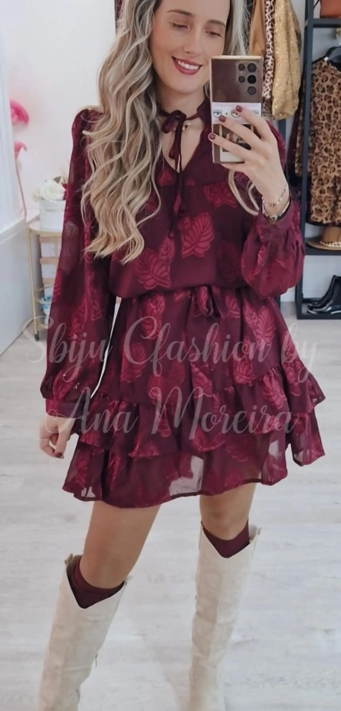 Vestido com Folho e Cinto 1