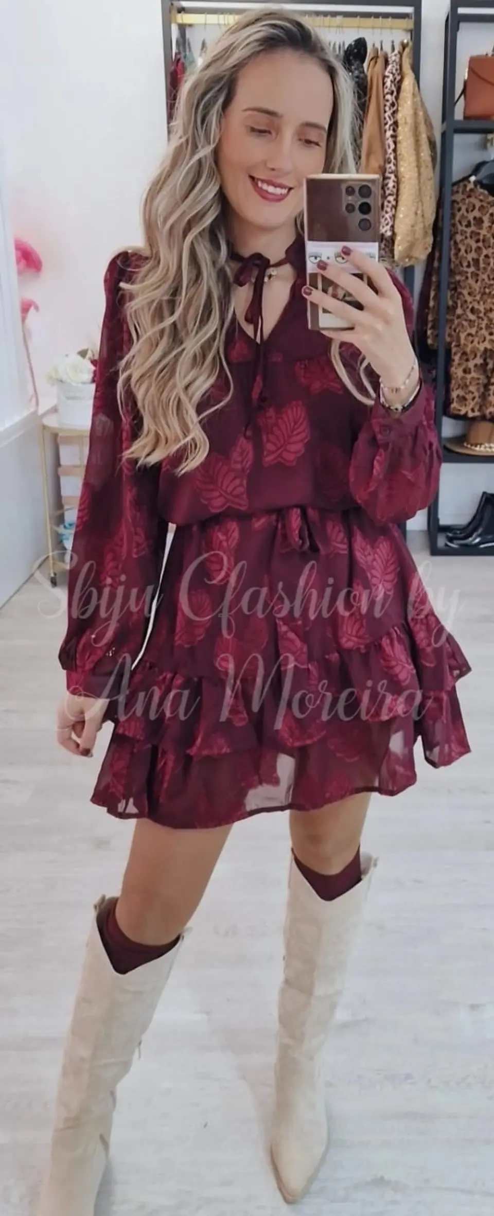 Vestido com Folho e Cinto 1