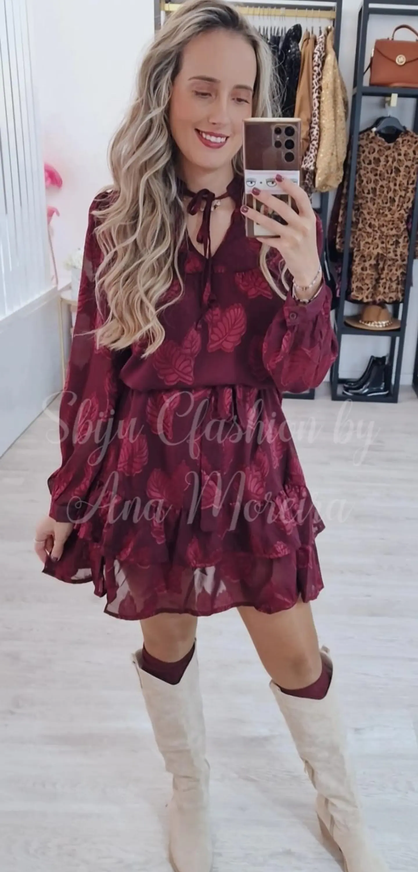 Vestido com Folho e Cinto 3