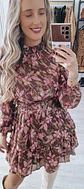 Vestido em Tons Castanhos com Flores - vignette 4