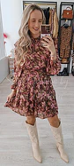 Vestido em Tons Castanhos com Flores - vignette 2