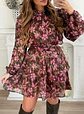 Vestido em Tons Castanhos com Flores - vignette 3