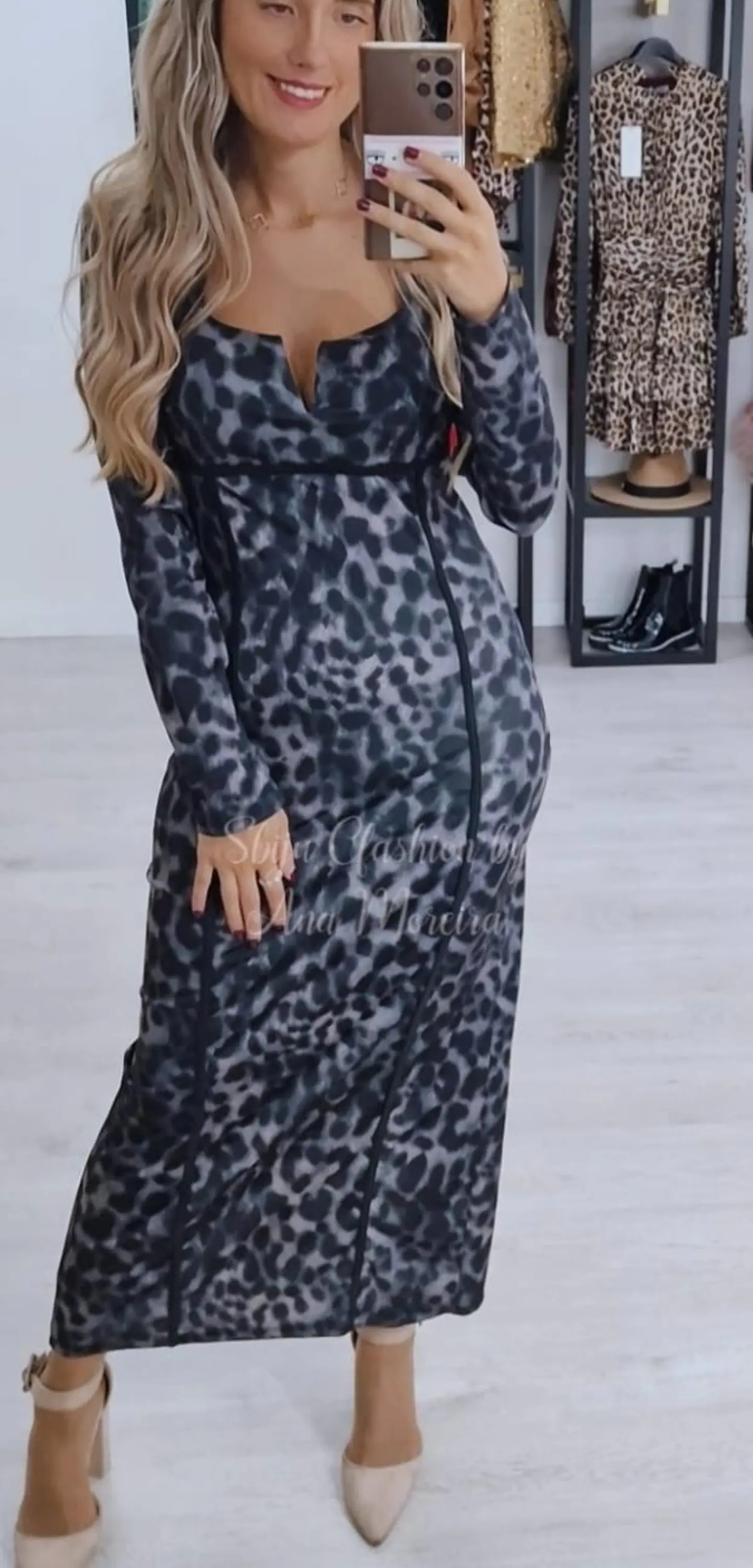 Vestido Midi Leopardo com Racha 4