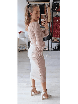 Vestido de Malha com Borboleta nas Costas - TU