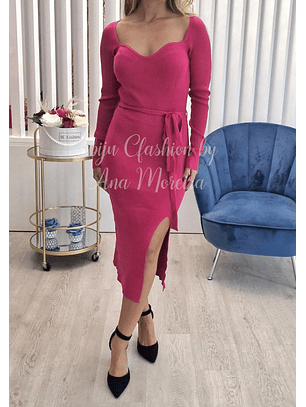 Vestido de Malha Midi com Cinto - TU