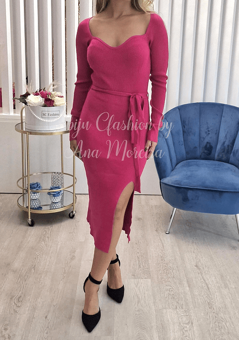 Vestido de Malha Midi com Cinto - TU