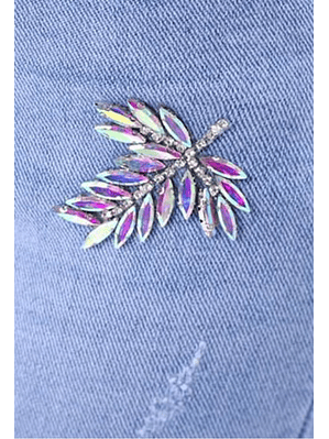 Calça ganga com detalhe brilhante 