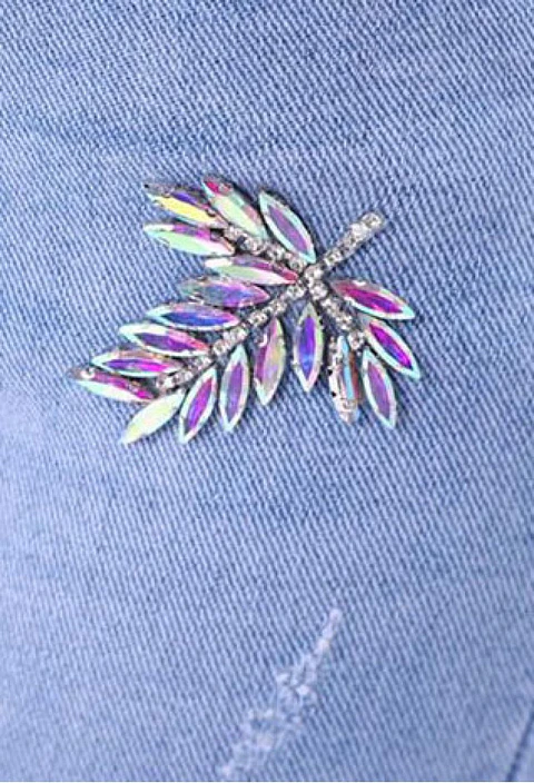 Calça ganga com detalhe brilhante 